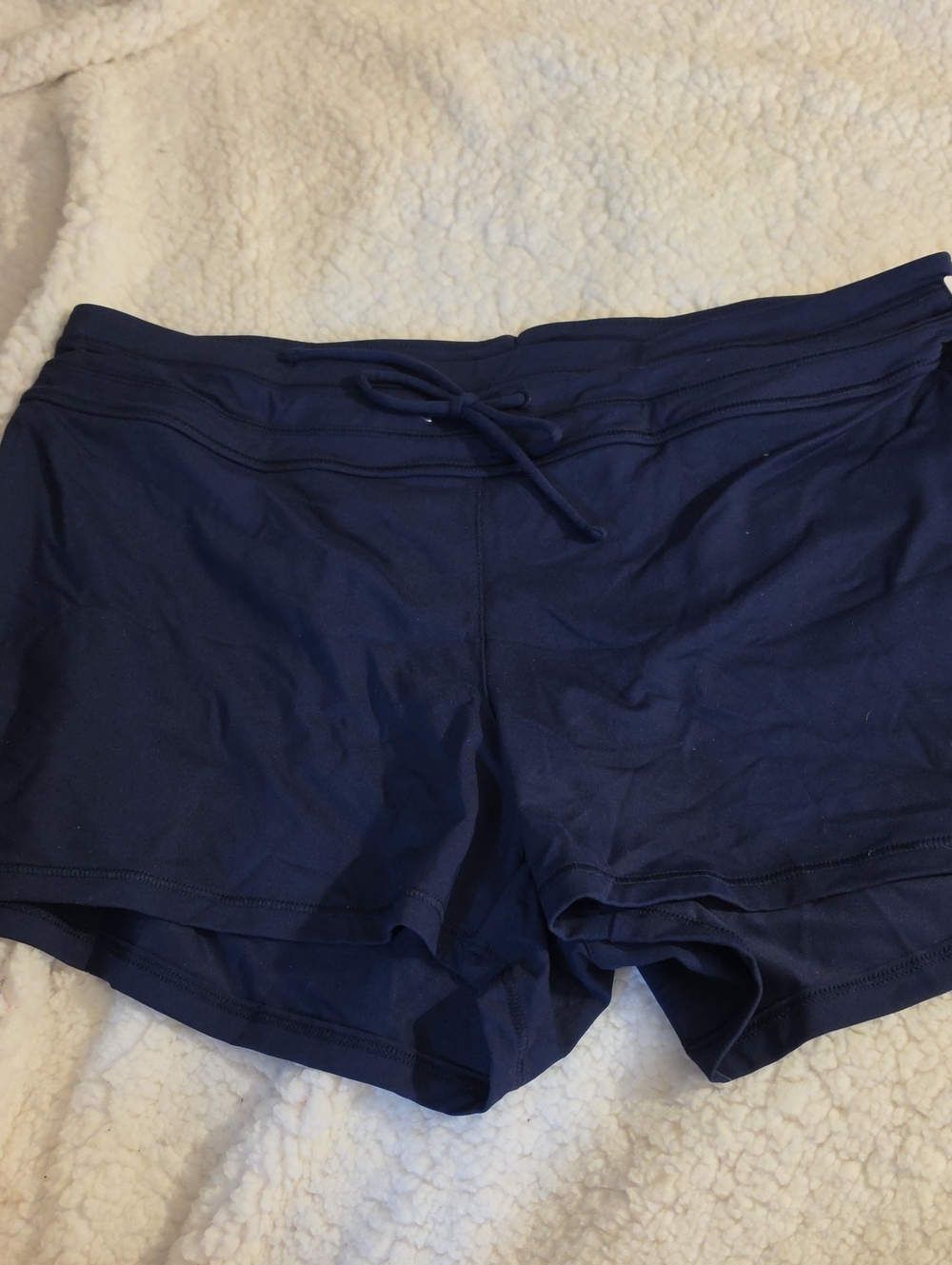 Nwt Athleta Women’s Navy Drawstring Active Shorts Lahaina Swim Short Lined Small
